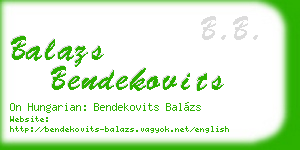 balazs bendekovits business card