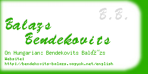 balazs bendekovits business card